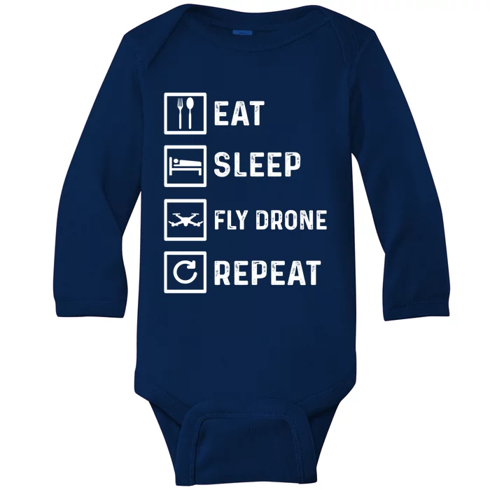 Funny Drone Flying Day Design Drones Pilot Gift Baby Long Sleeve Bodysuit