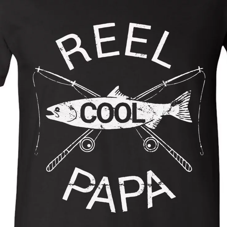 FatherS Day Gifts Funny Fishing Reel Cool Papa Dad Joke V-Neck T-Shirt