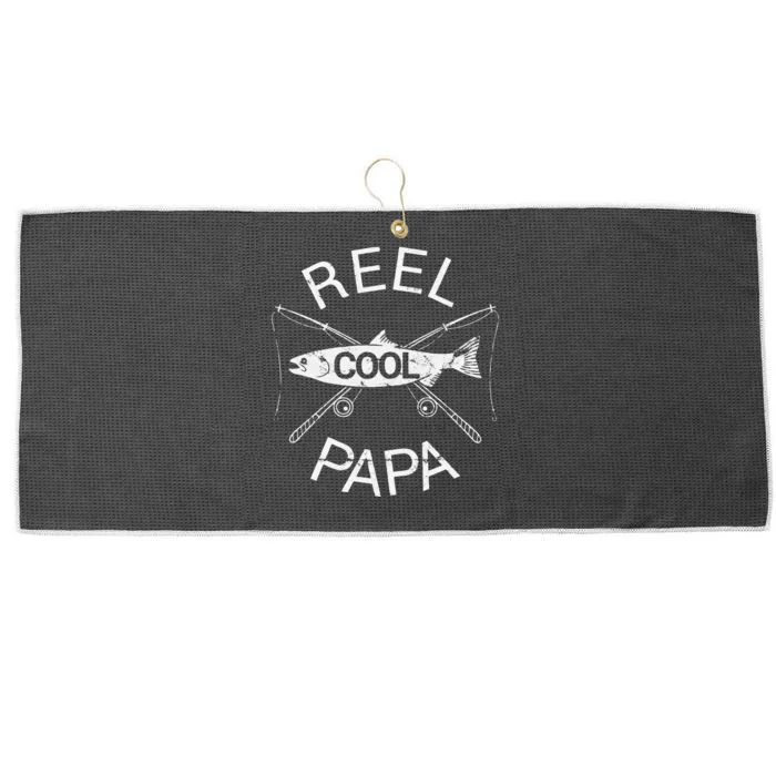 FatherS Day Gifts Funny Fishing Reel Cool Papa Dad Joke Large Microfiber Waffle Golf Towel