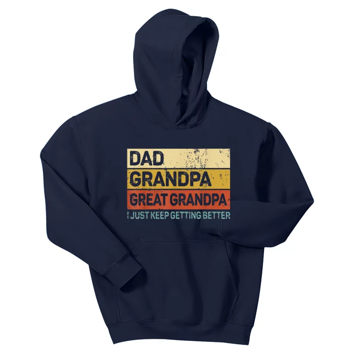 Fathers Day Gift From Grandkids Dad Grandpa Great GrandpaGrandpa Kids Hoodie