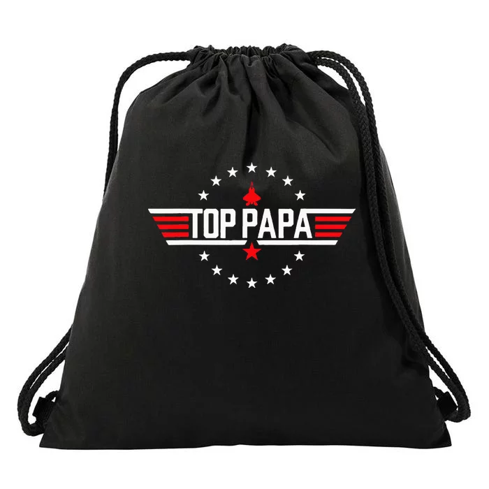 Fathers Day Gift Papa Gift From Grandkids Son Daughter Drawstring Bag