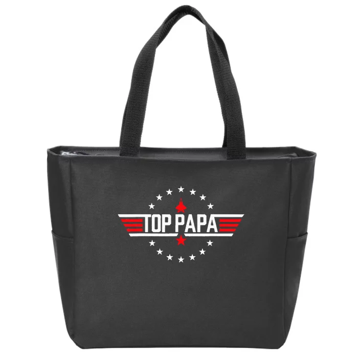 Fathers Day Gift Papa Gift From Grandkids Son Daughter Zip Tote Bag