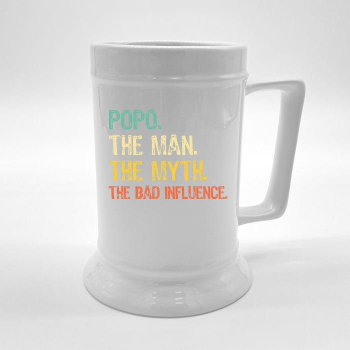 Father's Day Gift Pop The Man The Myth The Bad Influence Front & Back Beer Stein