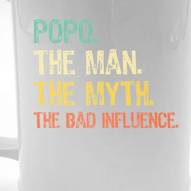 Father's Day Gift Pop The Man The Myth The Bad Influence Front & Back Beer Stein