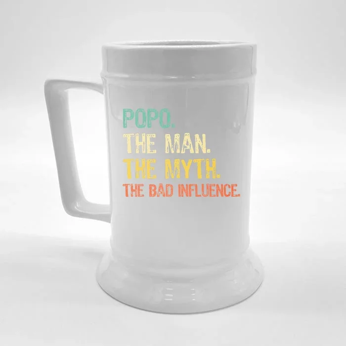 Father's Day Gift Pop The Man The Myth The Bad Influence Front & Back Beer Stein