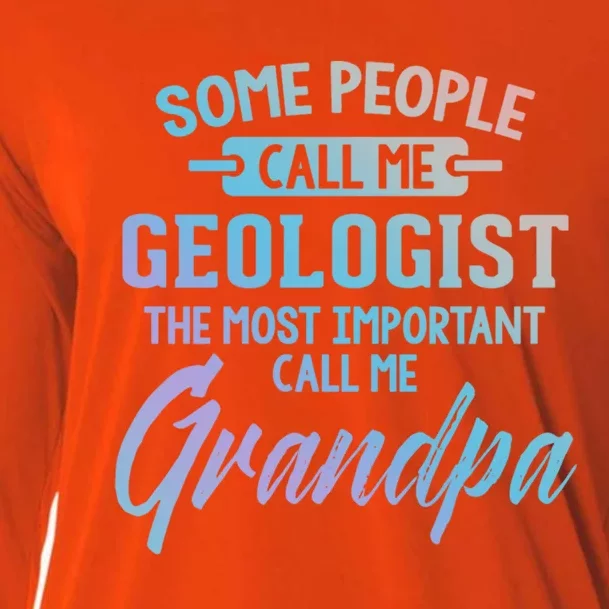 Fathers Day Gift Geologist Grandpa Gift Cooling Performance Long Sleeve Crew