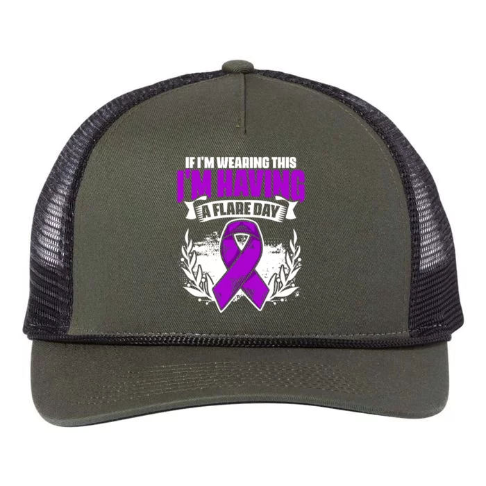 Flare Day Gift Fibro Survivor Warrior Fibromyalgia Awareness Gift Retro Rope Trucker Hat Cap