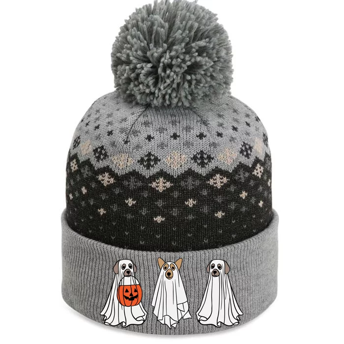 Funny Dog Ghosts Halloween Costume The Baniff Cuffed Pom Beanie