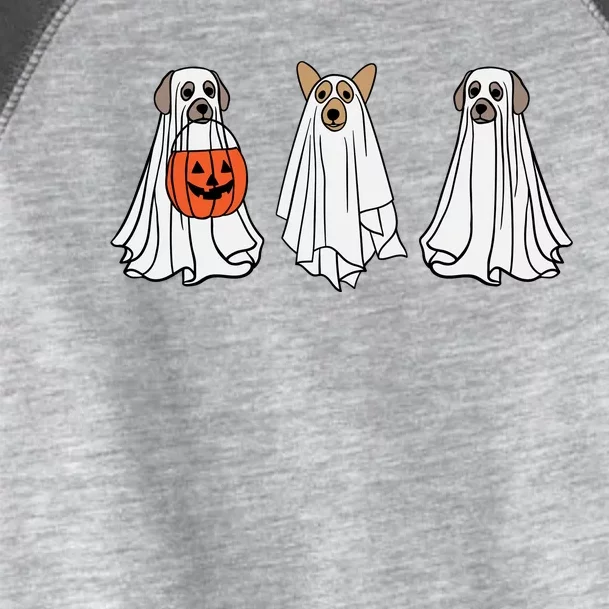 Funny Dog Ghosts Halloween Costume Toddler Fine Jersey T-Shirt