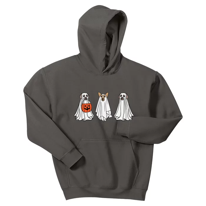 Funny Dog Ghosts Halloween Costume Kids Hoodie