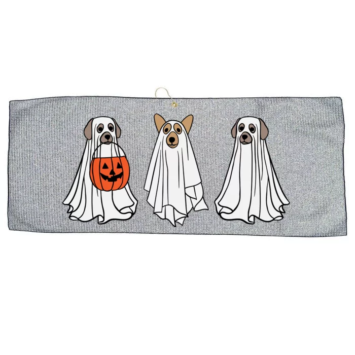 Funny Dog Ghosts Halloween Costume Large Microfiber Waffle Golf Towel