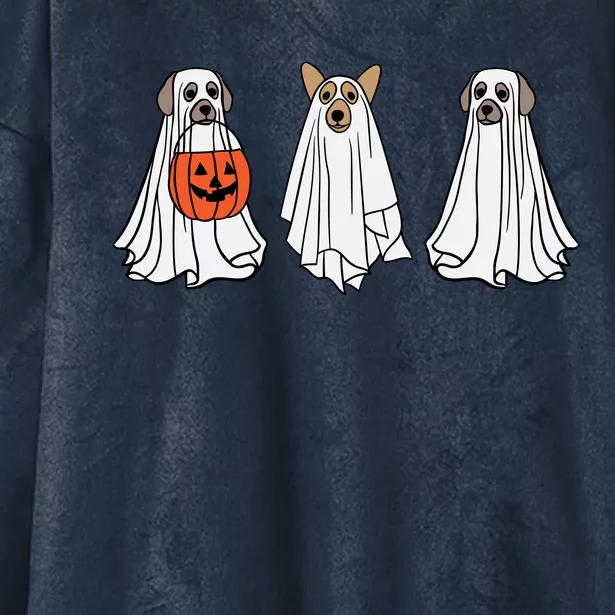 Funny Dog Ghosts Halloween Costume Hooded Wearable Blanket