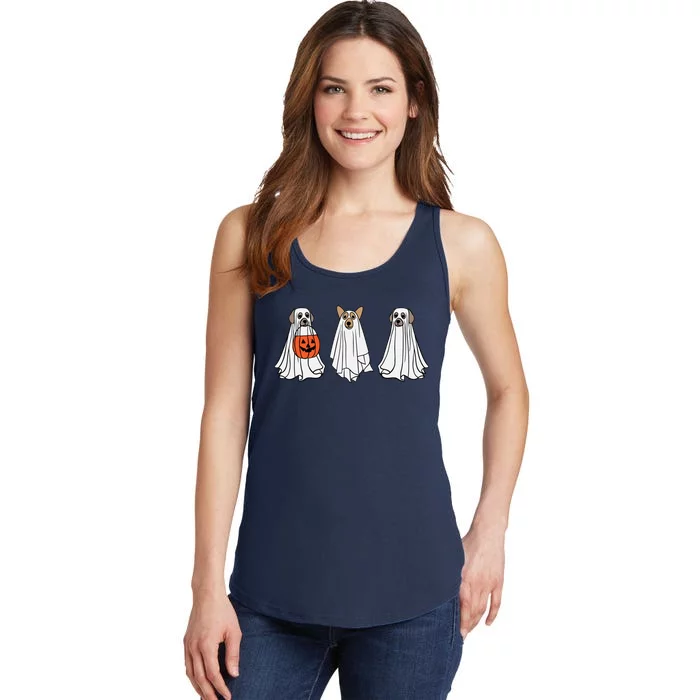 Funny Dog Ghosts Halloween Costume Ladies Essential Tank