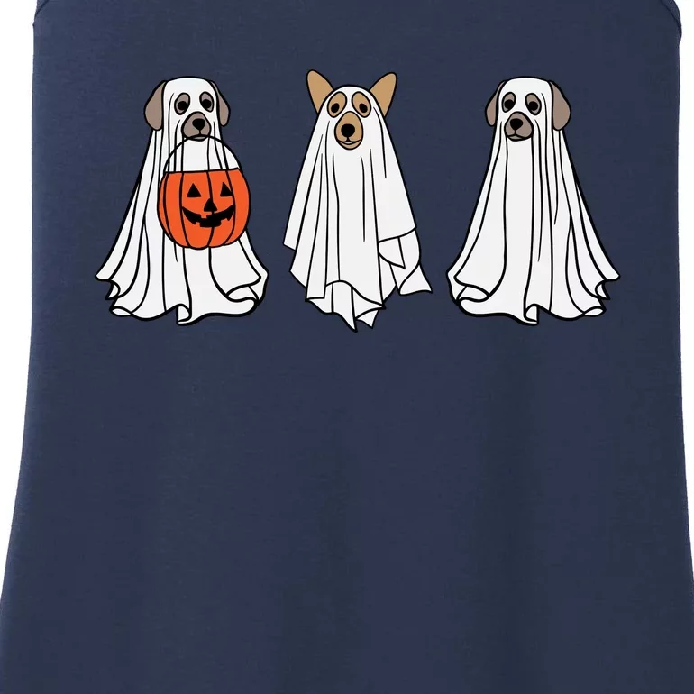 Funny Dog Ghosts Halloween Costume Ladies Essential Tank