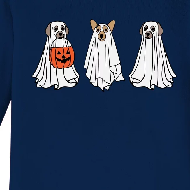 Funny Dog Ghosts Halloween Costume Baby Long Sleeve Bodysuit