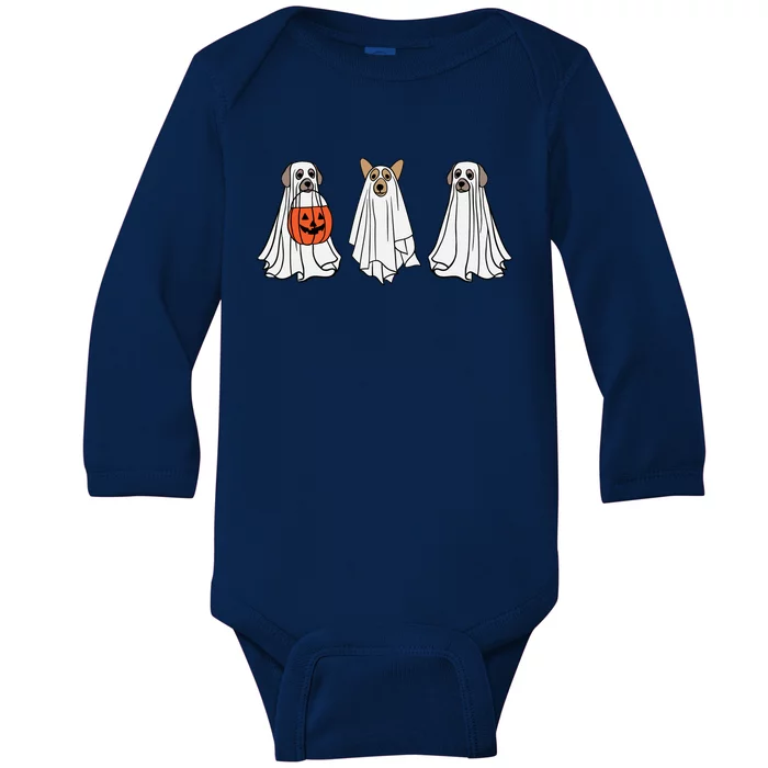 Funny Dog Ghosts Halloween Costume Baby Long Sleeve Bodysuit