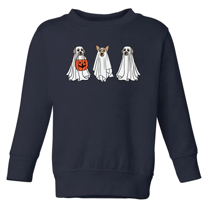 Funny Dog Ghosts Halloween Costume Toddler Sweatshirt