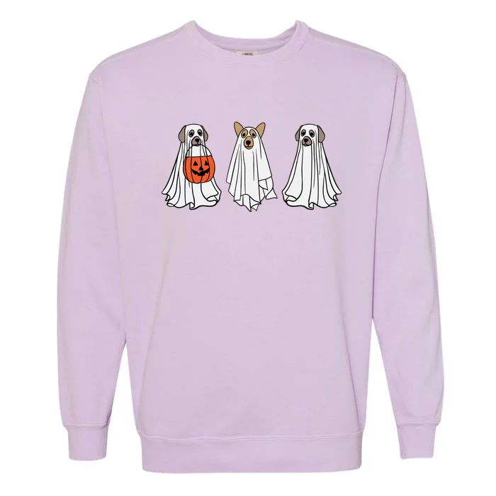 Funny Dog Ghosts Halloween Costume Garment-Dyed Sweatshirt