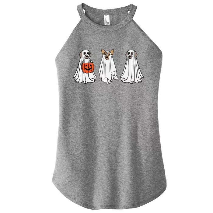 Funny Dog Ghosts Halloween Costume Women’s Perfect Tri Rocker Tank