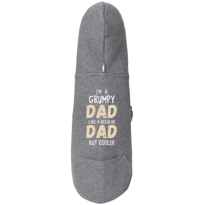 Fathers Day Grumpy Cool Father Dad Jokes Moody Cranky Doggie 3-End Fleece Hoodie