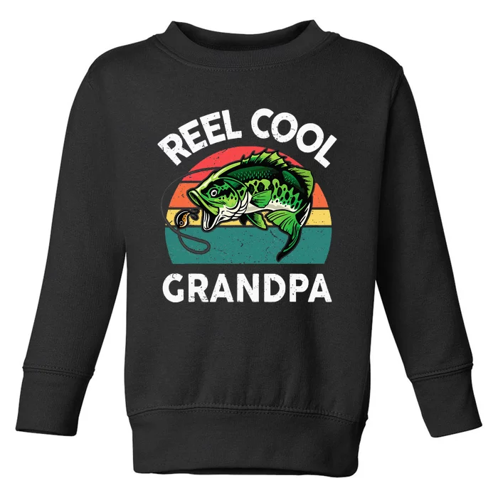 Fathers Day Gift Reel Cool Grandpa Dad Papa PopPop Fishing Toddler Sweatshirt