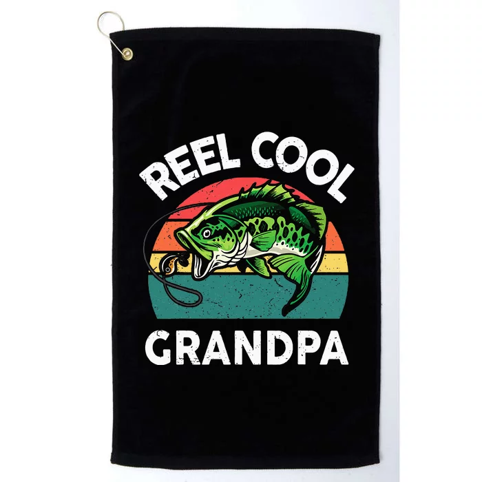 Fathers Day Gift Reel Cool Grandpa Dad Papa PopPop Fishing Platinum Collection Golf Towel