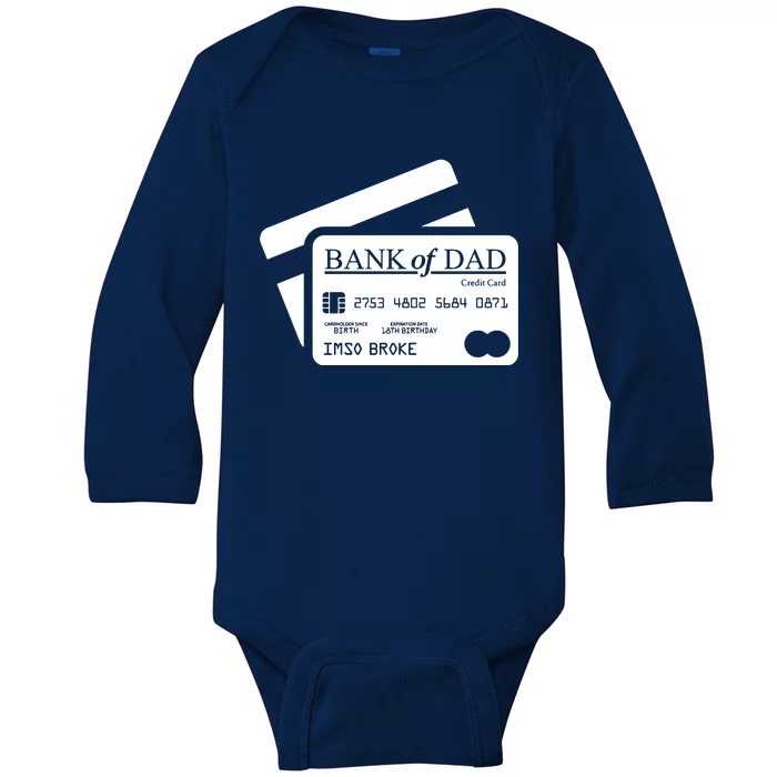 Funny Dad Gift Funny Bank Of Dad Fathers Day Baby Long Sleeve Bodysuit