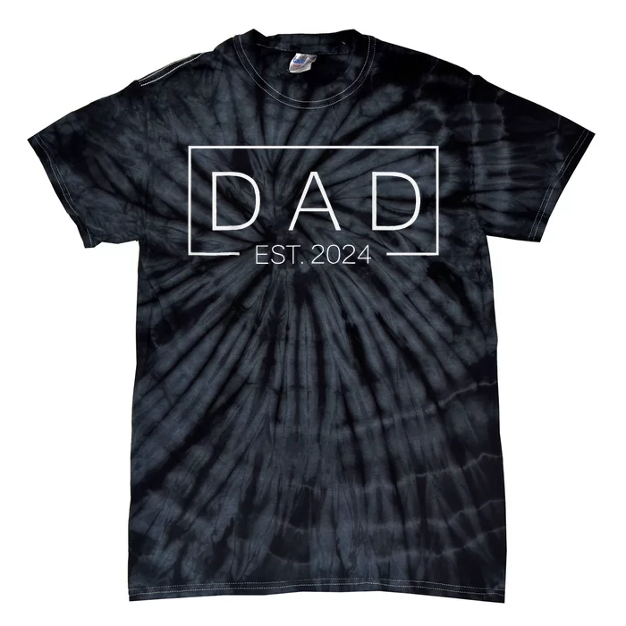 Fathers Day Gift Dad Est 2024 Expect Baby Men Wife Daughter Tie-Dye T-Shirt