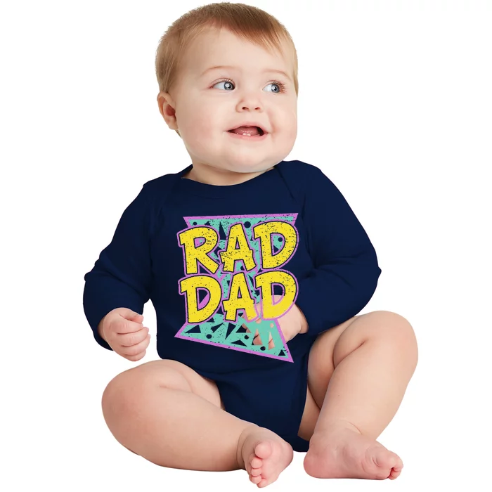 Fathers Day Gift For Daddy Rad Dad Baby Long Sleeve Bodysuit