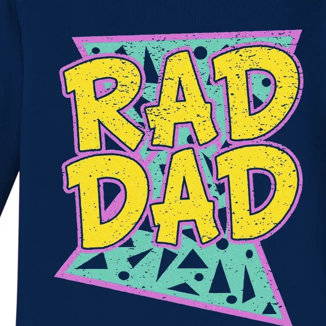 Fathers Day Gift For Daddy Rad Dad Baby Long Sleeve Bodysuit