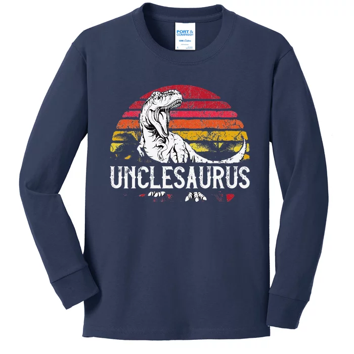 Fathers Day Gift For Unclesaurus Uncle Saurus T Rex Kids Long Sleeve Shirt