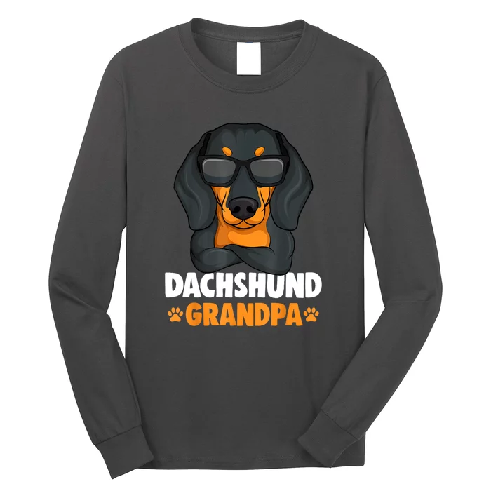 Funny Dachshund Grandpa Cute Weiner Dog Best Gift Long Sleeve Shirt