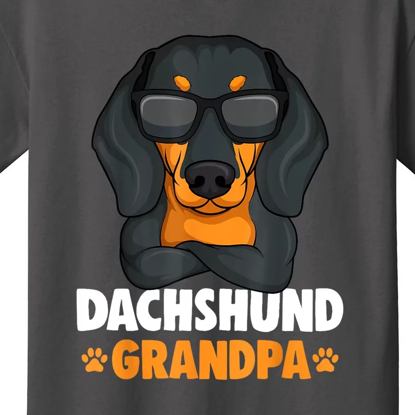 Funny Dachshund Grandpa Cute Weiner Dog Best Gift Kids T-Shirt