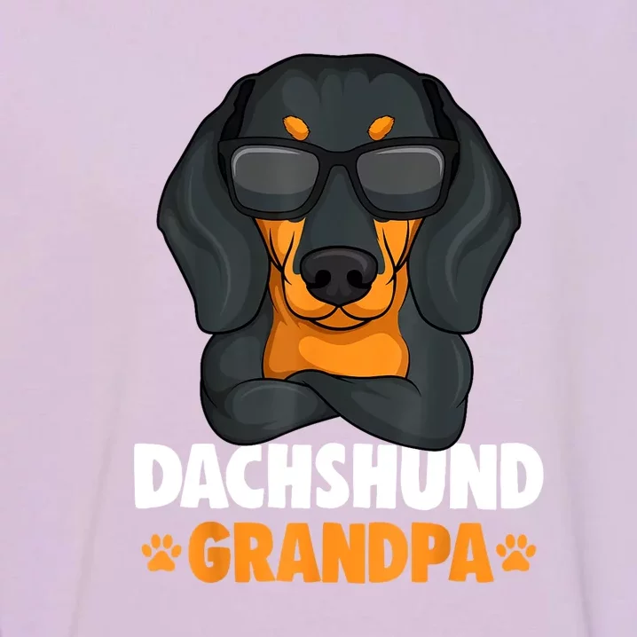 Funny Dachshund Grandpa Cute Weiner Dog Best Gift Garment-Dyed Sweatshirt