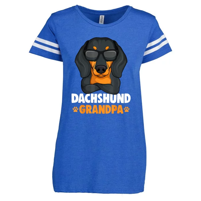 Funny Dachshund Grandpa Cute Weiner Dog Best Gift Enza Ladies Jersey Football T-Shirt