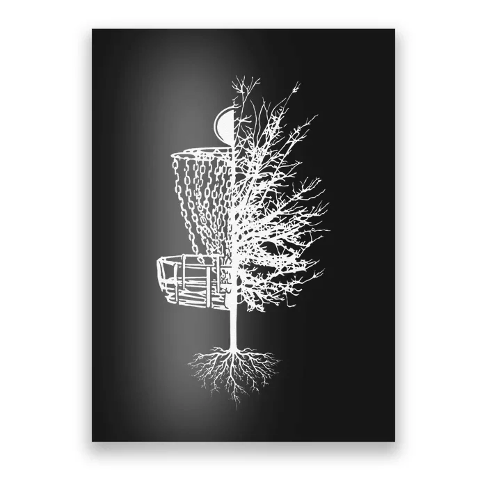 Funny Disc Golf Basket Tree Frisbee Golf Poster