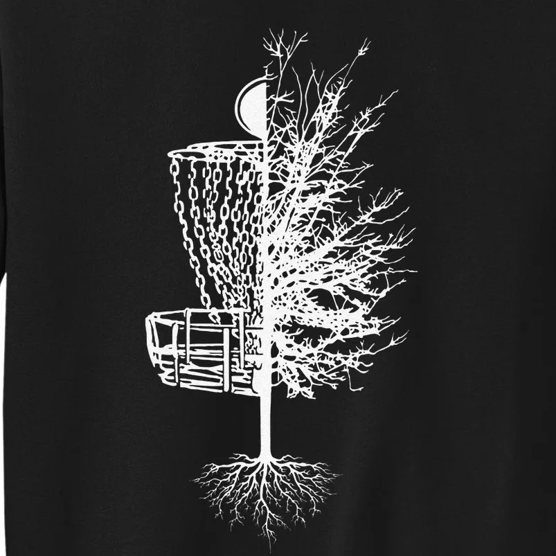 Funny Disc Golf Basket Tree Frisbee Golf Tall Sweatshirt