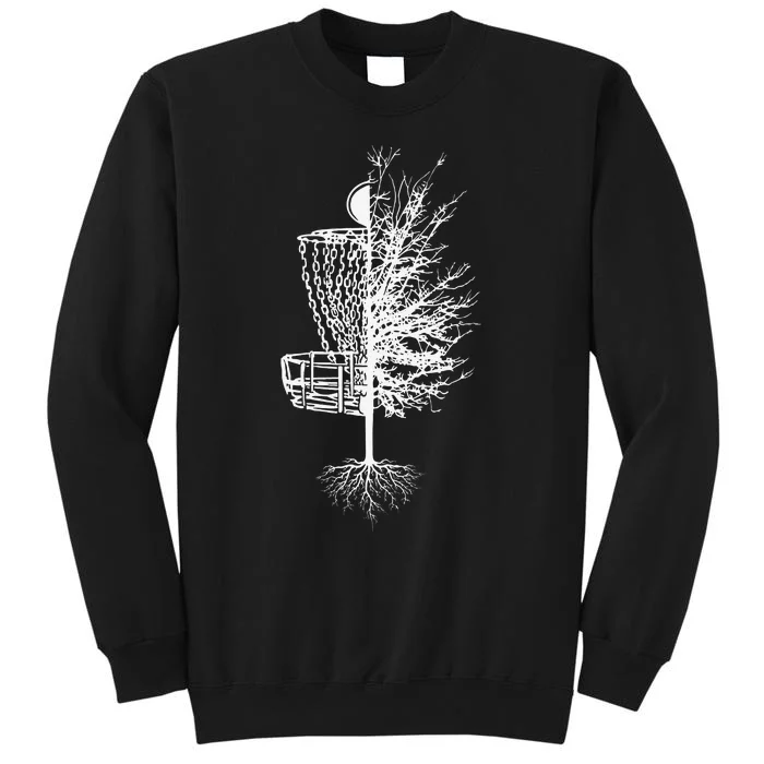 Funny Disc Golf Basket Tree Frisbee Golf Tall Sweatshirt