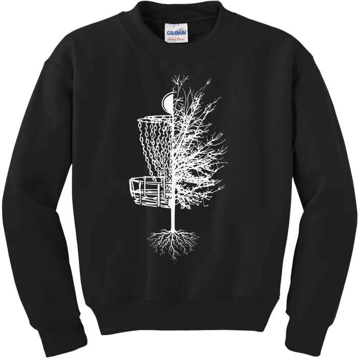 Funny Disc Golf Basket Tree Frisbee Golf Kids Sweatshirt