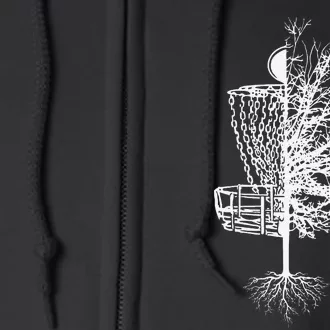 Funny Disc Golf Basket Tree Frisbee Golf Full Zip Hoodie