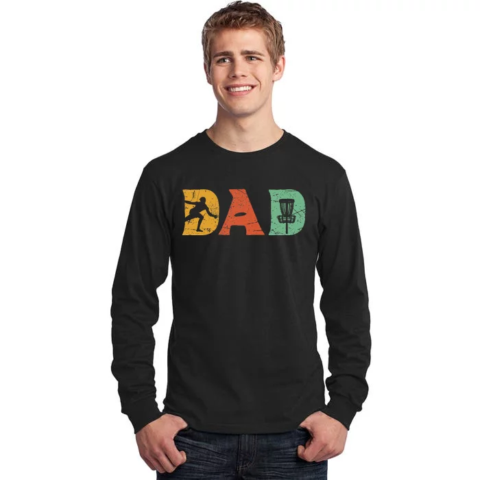 Funny Disc Golf Dad Retro Fathers Day Tall Long Sleeve T-Shirt