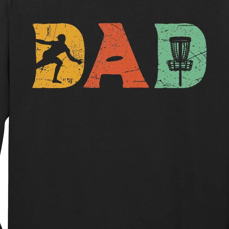 Funny Disc Golf Dad Retro Fathers Day Tall Long Sleeve T-Shirt