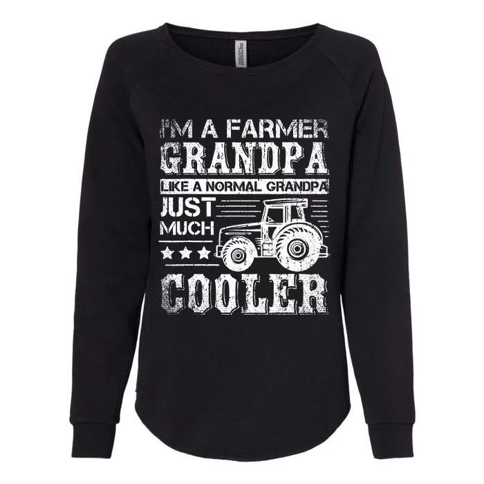 Fathers Day Gift Idea Grandpa Tractor Farmer Womens California Wash Sweatshirt