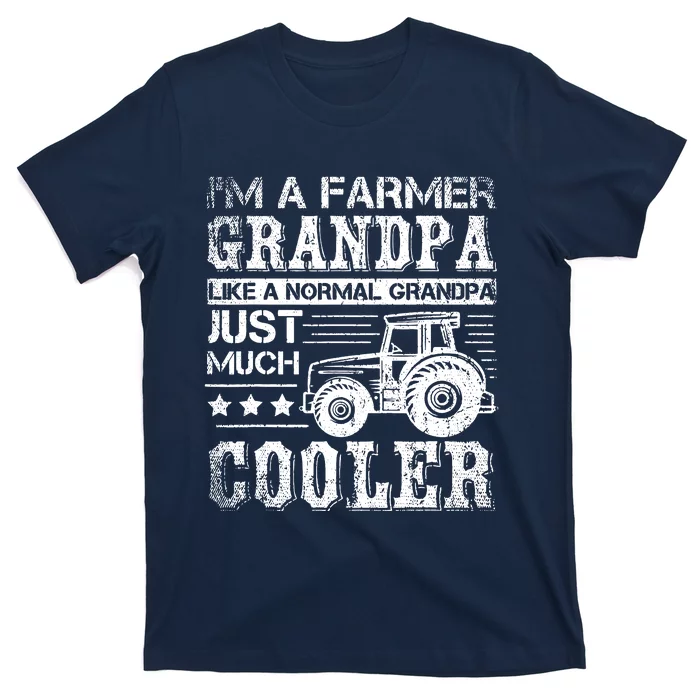 Fathers Day Gift Idea Grandpa Tractor Farmer T-Shirt