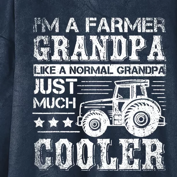 Fathers Day Gift Idea Grandpa Tractor Farmer Hooded Wearable Blanket