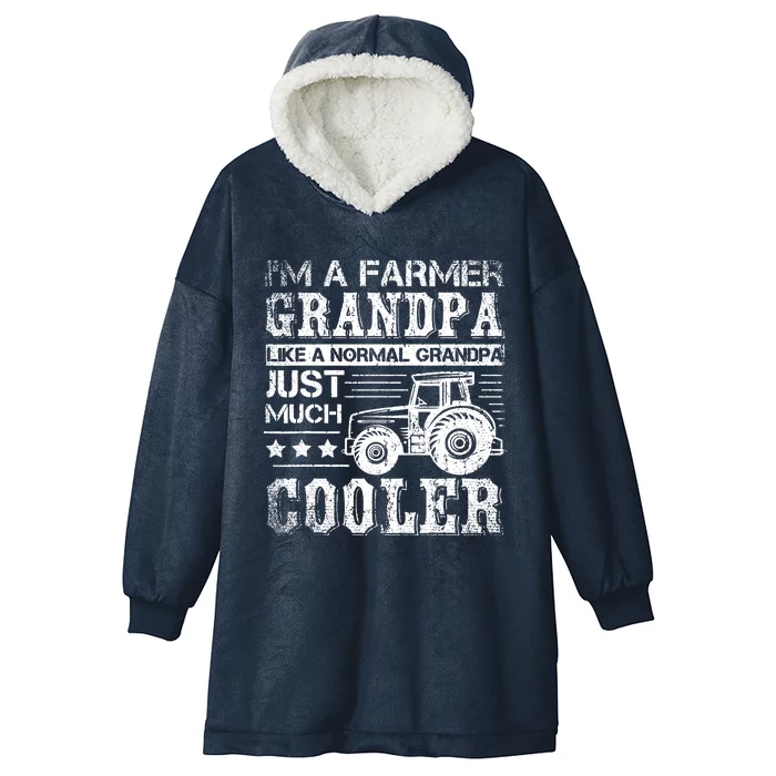 Fathers Day Gift Idea Grandpa Tractor Farmer Hooded Wearable Blanket