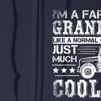 Fathers Day Gift Idea Grandpa Tractor Farmer Full Zip Hoodie