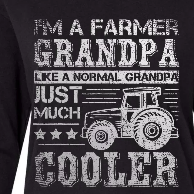 Fathers Day Gift Idea Grandpa Tractor Farmer Womens Cotton Relaxed Long Sleeve T-Shirt