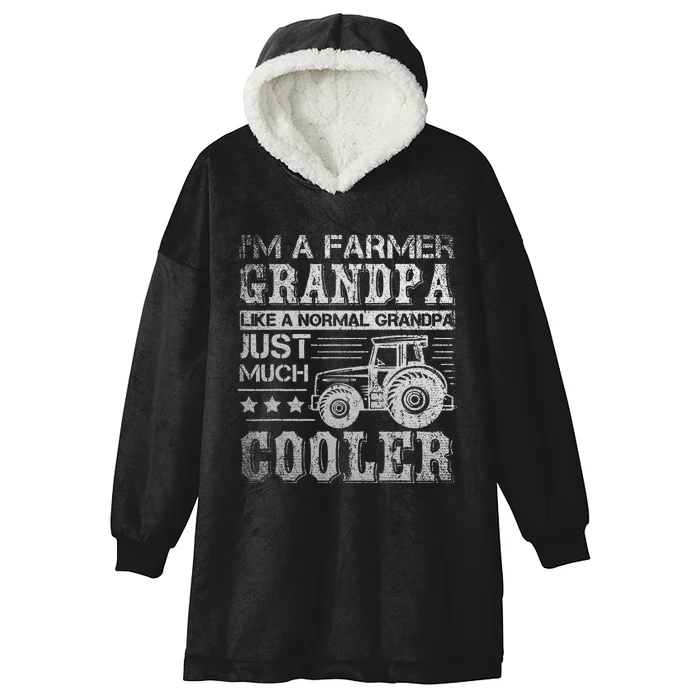 Fathers Day Gift Idea Grandpa Tractor Farmer Hooded Wearable Blanket