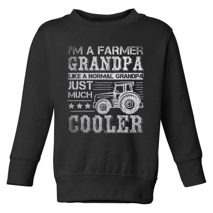 Fathers Day Gift Idea Grandpa Tractor Farmer Toddler Sweatshirt